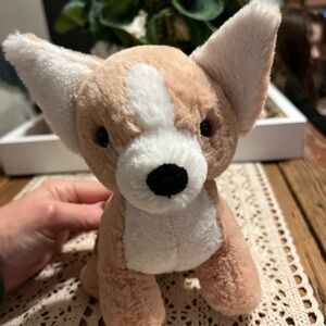 Jellycat Tan and White Plush Dog